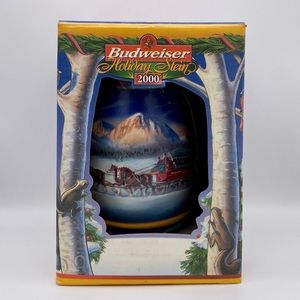 BUDWEISER 2000 Holiday Stein Mug in Box - Holiday in the Mountains